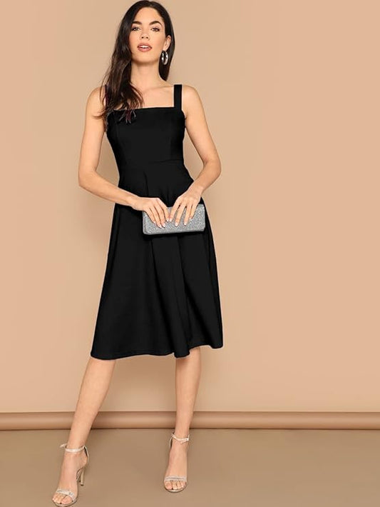 GlamAura | Dress Women's Fit And Flare Midi Dress