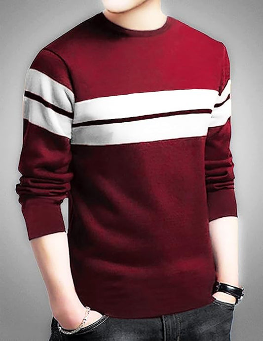 ClassicFit Polo Men's Full Sleeve Regular Fit T-Shirt, Round Neck Cottonblend T-Shirt