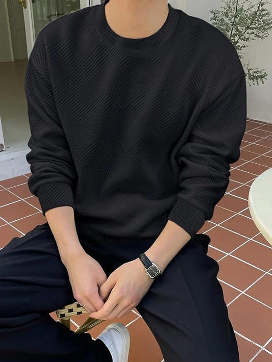 EliteWear | Men's Polycotton Regular Fit Full Sleeve Solid T-Shirt