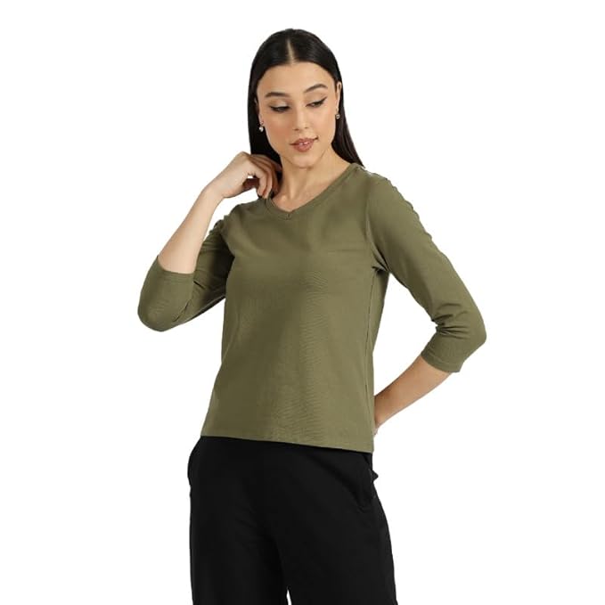 ThinkinClub | Women's Solid Regular Fit T-Shirt