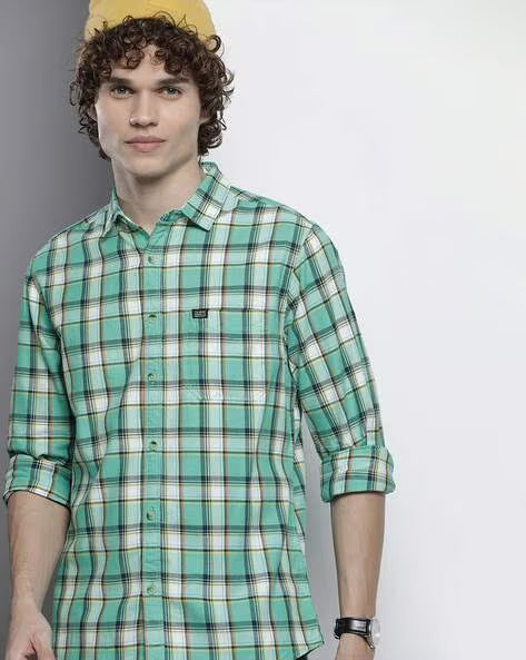 Checked Shirt with Patch Pocket