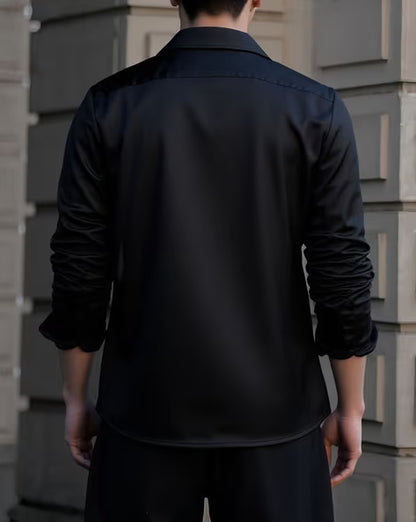 Men Regular Fit Satin Shirt