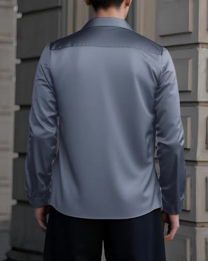 Men Regular Fit Satin Shirt