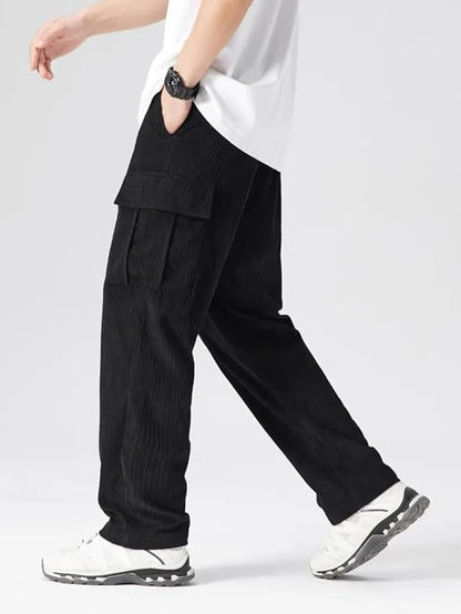 TrendVerse | Men's Cotton Cargo Joggers – Loose Fit with 6 Utility Pockets