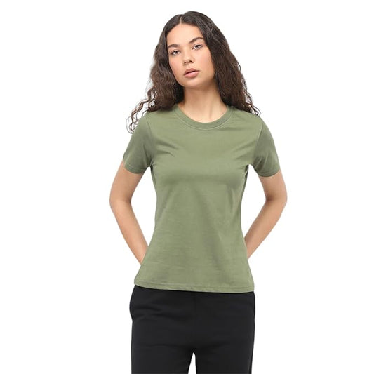 FemiFlex | Women's Solid Regular Fit T-Shirt