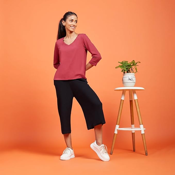 ThinkinClub | Women's Solid Regular Fit T-Shirt