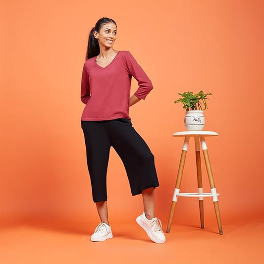 ThinkinClub | Women's Solid Regular Fit T-Shirt