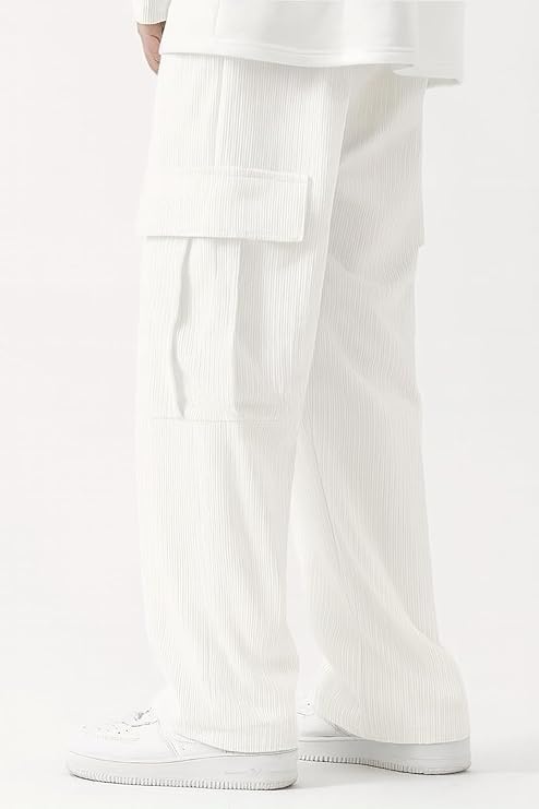 TrendVerse | Men's Cotton Cargo Joggers – Loose Fit with 6 Utility Pockets