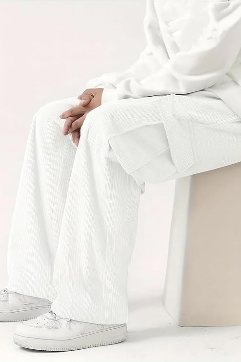 TrendVerse | Men's Cotton Cargo Joggers – Loose Fit with 6 Utility Pockets