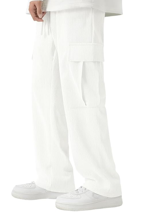 TrendVerse | Men's Cotton Cargo Joggers – Loose Fit with 6 Utility Pockets