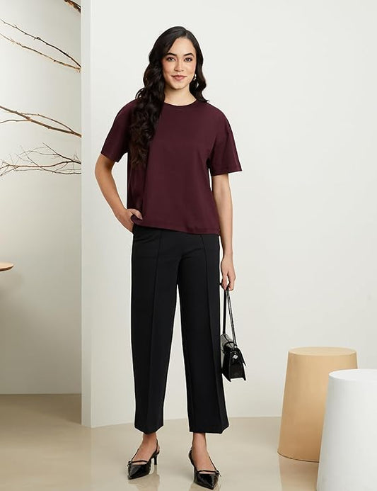 SheStyle | Women's Super Soft Cotton Round Neck Solid T-Shirt